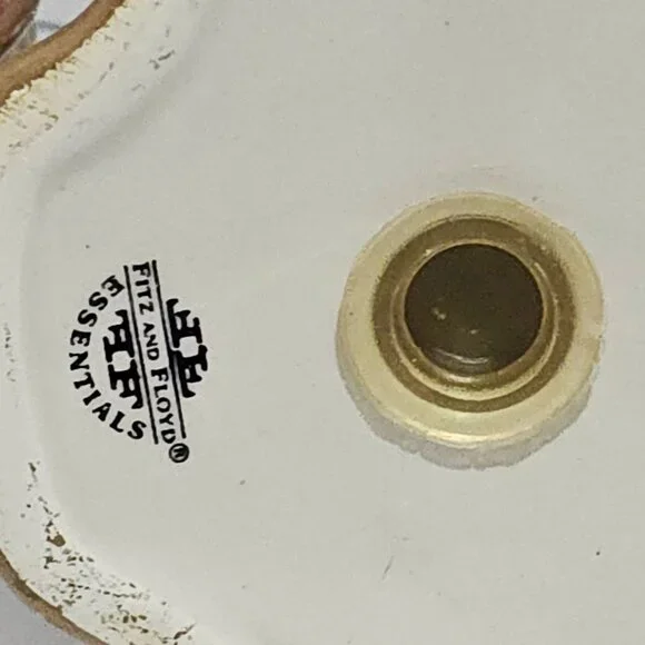 Fitz Floyd Christmas Bells Salt Pepper Shaker Set 3" handpainted vtg Holiday cer - Picture 7 of 7